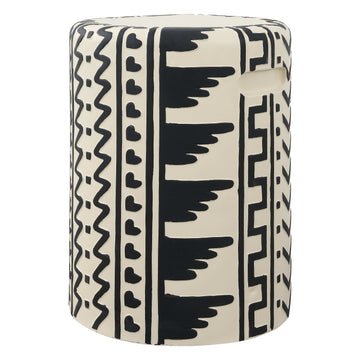 Rugvor 18" MidCentury Modern Geometric Drum Garden Stool - JONATHAN Y